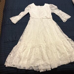 Elegant White Lace Kids Dress